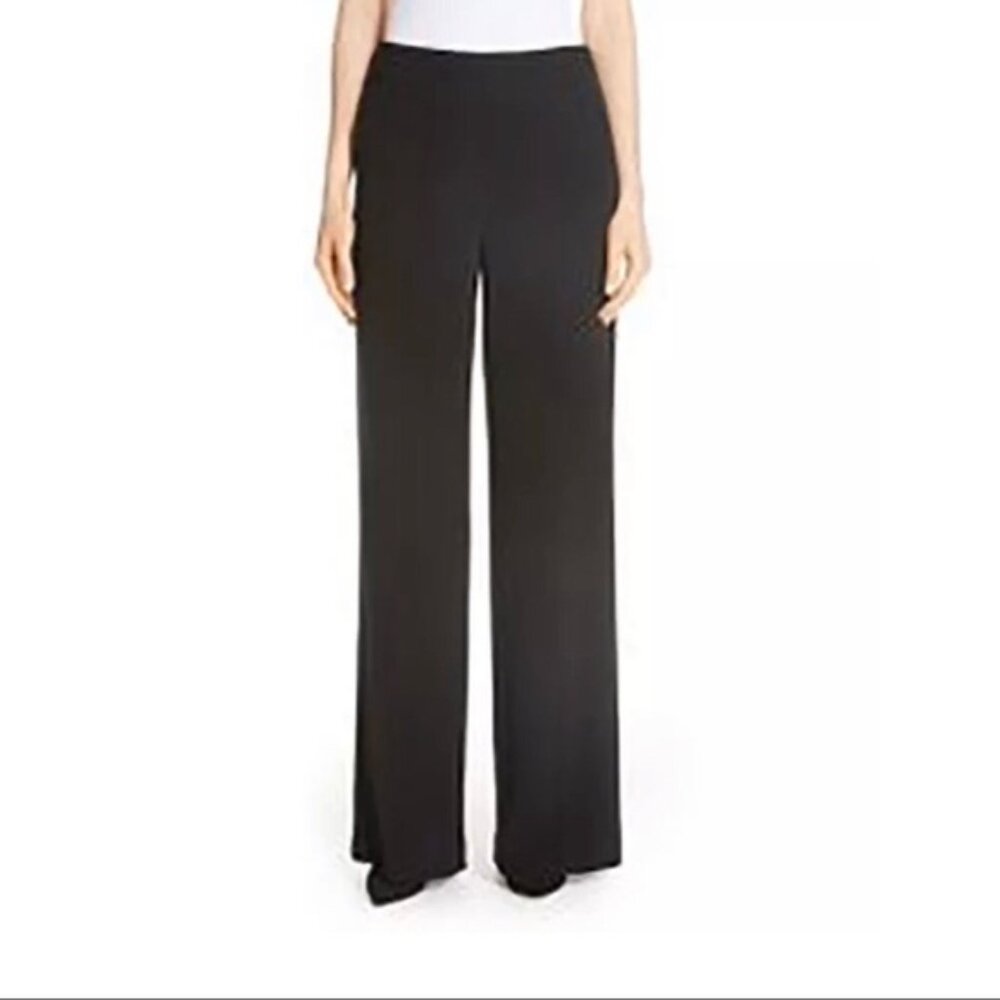 Theory Lolka Admiral Crepe Black Straight Leg High Rise Dress Pants Trouser 2